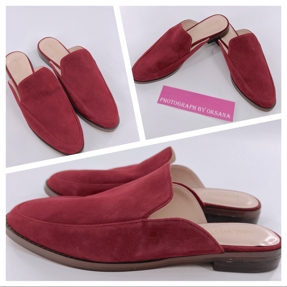 Nine West  Women's Mules size 8 M Burgundy Suede